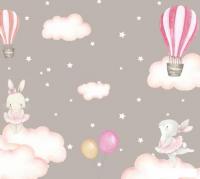 Фотообои ФабрикаФресок Зайчики на облаках 803270 (300x270)