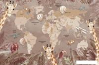 Фотообои ФабрикаФресок Карта с жирафами 324265 (400x265)