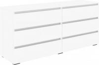 Комод Кортекс-мебель Бари 160 6ш (белый/белый/белый)