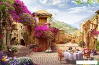 Фотообои ФабрикаФресок Фреска Античная улочка с сиренью 114265 (400x265)