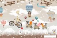Фотообои ФабрикаФресок Жираф с друзьями на велосипеде 774270 (400x270)