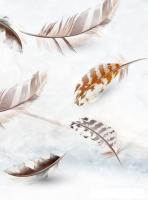 Фотообои ФабрикаФресок Стильные светлые перья 822270 (200x270)