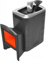 Банная печь Термофор Гейзер Супер Inox Витра ЗК (антрацит)