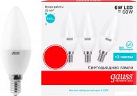 Светодиодная лампочка Gauss Elementary E14 6 Вт 4100К 33126T (3 шт)