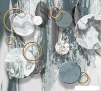 Фотообои ФабрикаФресок Перья и мраморные круги 923270 (300x270)