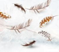 Фотообои ФабрикаФресок Стильные светлые перья 823270 (300x270)