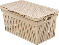 Коробка для хранения Violet Лофт с крышкой 562120 21 л (латте)