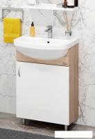 Onika Тумба Эко 52.10 105207 с умывальником Santeri Акватон 52 (дуб сонома/белый)