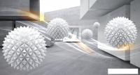 Фотообои ФабрикаФресок 3D Шары и бетонные стены 865270 (500x270)