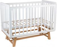 Приставная детская кроватка Indigo Style На ножках Продольный маятник (белый/натуральный)