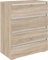 Комод Кортекс-мебель Бари 80 4ш (дуб сонома/дуб сонома/белый)