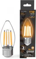 Светодиодная лампочка Gauss Filament Свеча 11W 810lm 2700К Е27 LED 1/10/50 103802111