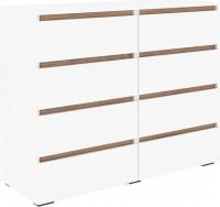 Комод Кортекс-мебель Бари 120 8ш (белый/белый/дуб сонома)