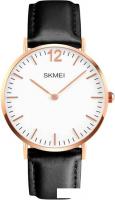 Наручные часы Skmei 1181 (розовое золото/черный, кожаный браслет)