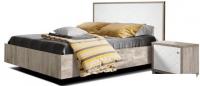 Кровать КМК Мебель 1600 Кристал 160x200 (дуб юккон/белый жемчуг)