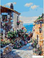 Картина по номерам Белоснежка Городок на побережье Коста-Брава 800-ASV