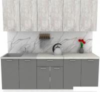 Готовая кухня ЭлиГард Lion 2.2 (ледяное дерево/дымчатый алмаз/королевский опал)