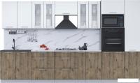 Готовая кухня Интерлиния Мила 3.6 ВТ (белый платинум/дуб веллингтон/белый гранит)