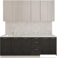 Готовая кухня Артём-Мебель Эльза СН-114 без стекла МДФ 2.4м (бетон белый/бетон серый)