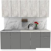 Готовая кухня ЭлиГард Lion 2.0 (ледяное дерево/дымчатый алмаз/королевский опал)