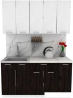 Готовая кухня ЭлиГард Lion 1.5 (белый структурный/дуб марбург/королевский опал)