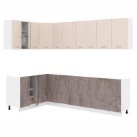 Готовая кухня Кортекс-мебель Корнелия Лира 1.5x2.7 без столешницы (капучино/оникс)