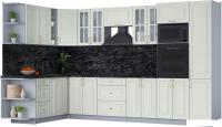 Готовая кухня Интерлиния Мила Шато 1.88x3.4 ВТ левая (белый/белый/кастилло темный)