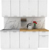 Готовая кухня ЭлиГард Lion 2.0 (белый структурный/дуб бунратти)