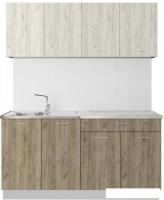 Готовая кухня Артём-Мебель Лана СН-113 без стекла 1.6 (дуб крафт белый/дуб крафт серый)