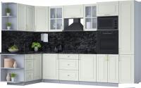 Готовая кухня Интерлиния Мила Шато 1.68x3.2 ВТ левая (белый/белый/кастилло темный)