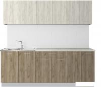 Готовая кухня Артём-Мебель Лана СН-113 без стекла 2.2 (дуб крафт белый/дуб крафт серый)