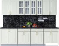 Готовая кухня Интерлиния Мила Шато 2.7А (белый/белый/кастилло темный)