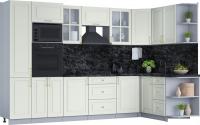 Готовая кухня Интерлиния Мила Шато 1.68x3.2 ВТ правая (белый/белый/кастилло темный)
