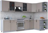 Готовая кухня Интерлиния Тренд 1.5x3.1 правая (луна/луна/бискайская сосна)