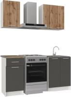 Готовая кухня НК-Мебель Ника 1 L 76144500 (графит/дуб вотан)