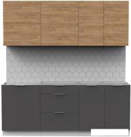 Готовая кухня Интермебель Микс Топ-35 2.0м без столешницы (дуб крафт золотой/графит серый)