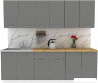 Готовая кухня ЭлиГард Lion 2.4 (дымчатый алмаз/дуб бунратти)