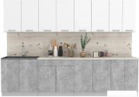 Готовая кухня Интерлиния Мила Лайт 3.0 (белый платинум/бетон/бискайская сосна)