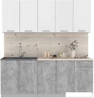 Готовая кухня Интерлиния Мила Лайт 2.0 (белый платинум/бетон/бискайская сосна)