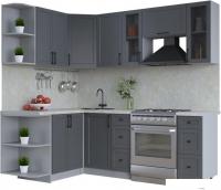 Готовая кухня Интерлиния Тренд 1.5x2.2 левая (пепел/пепел/опал светлый)