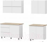 Готовая кухня NN мебель Токио 2.0м (белый текстурный/дуб сонома)