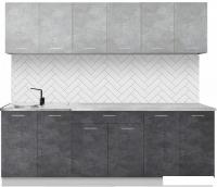 Готовая кухня Артём-Мебель Лана СН-113 без стекла 2.4 (бетон спаркс лайт/бетон спаркс)