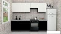 Готовая кухня ВерсоМебель Эко-8 2.6 (белый фасадный/черный/ст.мрамор итальянский)