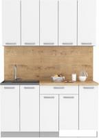 Готовая кухня Интерлиния Мила Лайт 1.5 (белый платинум/белый платинум/дуб бунратти)