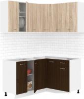 Готовая кухня Кортекс-мебель Корнелия Лира 1.5x1.3 без столешницы (дуб сонома/венге)