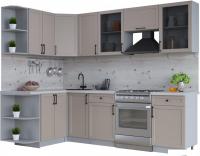 Готовая кухня Интерлиния Тренд 1.5x2.6 левая (луна/луна/бискайская сосна)