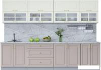 Готовая кухня Интерлиния Мила Шато 3.0Б (белый/луна/серый каспий)