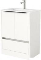 Дабер Тумба под умывальник 017 WeltWasser Deilbach 7517-60 Т17.6W.0.5Ч (белый древесный/ручка черная