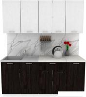 Готовая кухня ЭлиГард Lion 1.8 (белый структурный/дуб марбург/королевский опал)