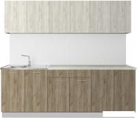 Готовая кухня Артём-Мебель Лана СН-113 без стекла 2.4 (дуб крафт белый/дуб крафт серый)